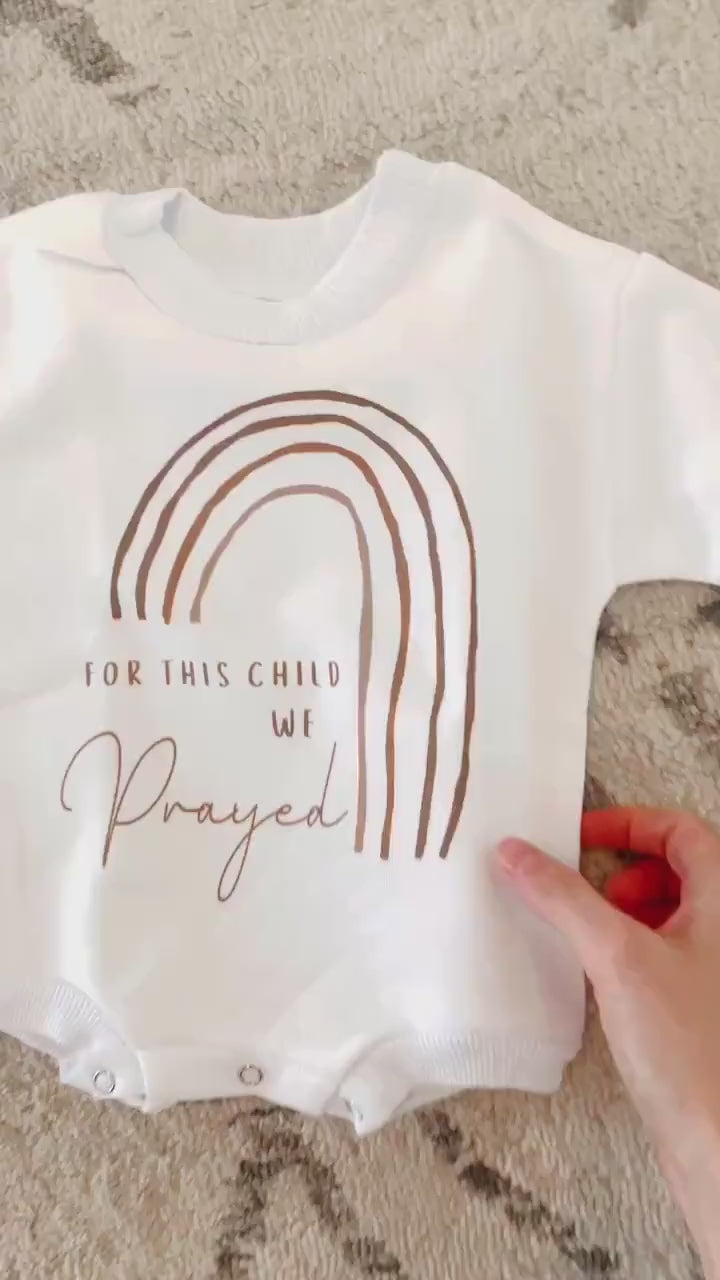 For This Child We Prayed, Scandinavian Rainbow, Gift, Baby Shower Gift, New Baby, Baby Apparel, Hipster, Gender Neutral
