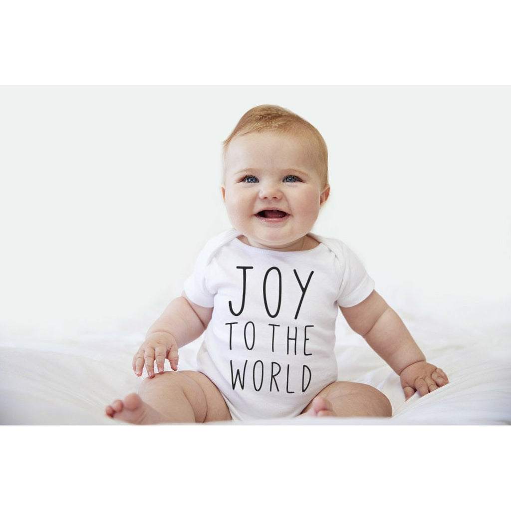 Joy To The World, Baby Christmas Outfit, Baby Christmas Gift, Baby Gift, Bodysuit, Monochrome