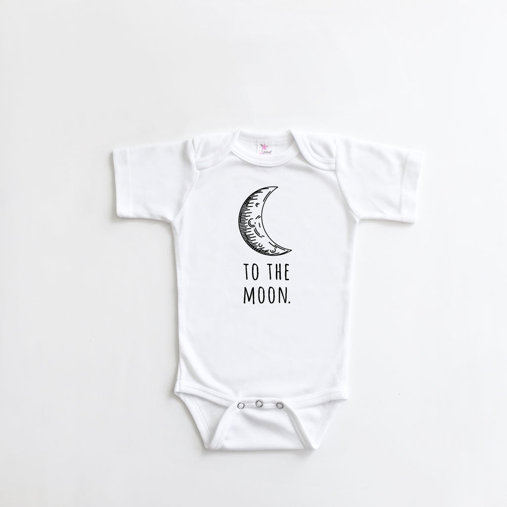 Love You To The Moon, Baby Bodysuit, Moon, Minimal, Monochrome, Gender Neutral, Unisex Baby Clothes, Hipster Baby