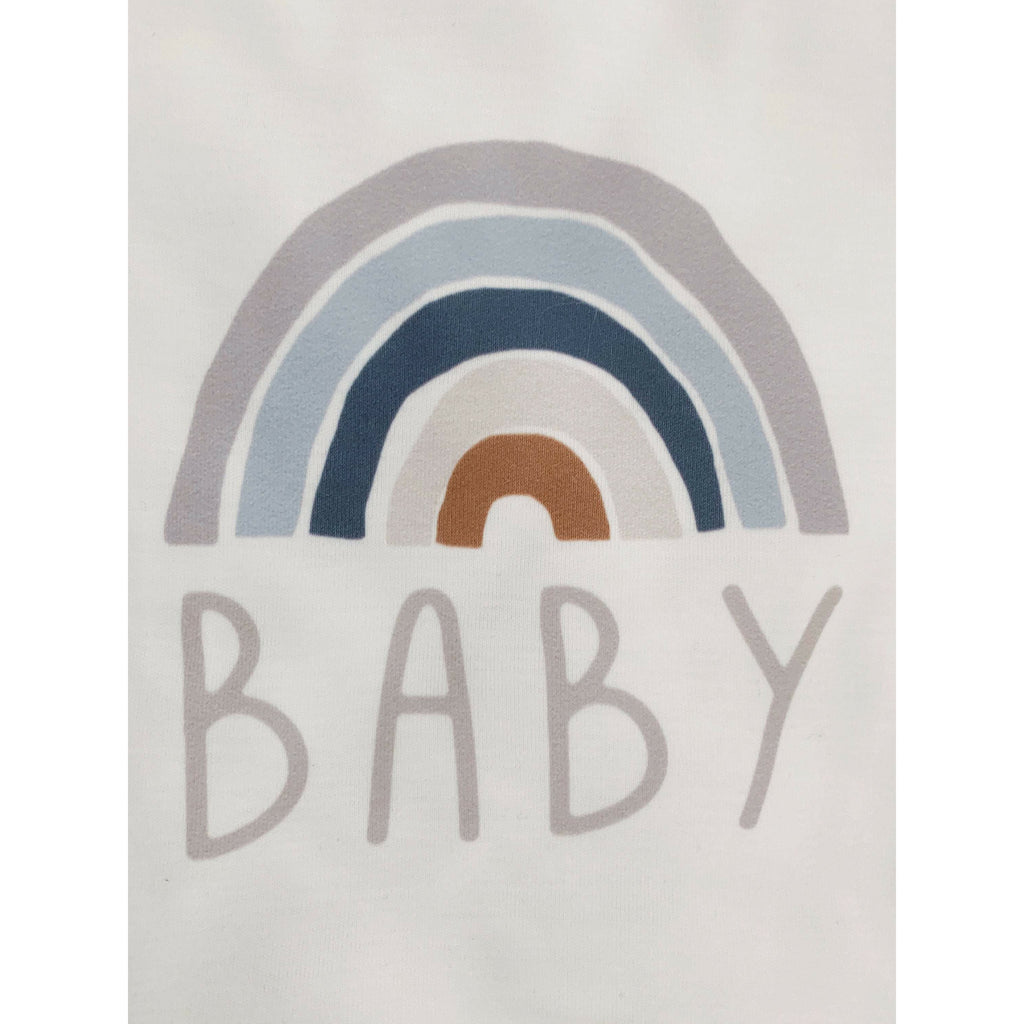Rainbow Baby Announcement Shirt and Bodysuits Gender Neutral Baby Gift, Soft Blue & Gray, Neutrals, Scandinavian Rainbow