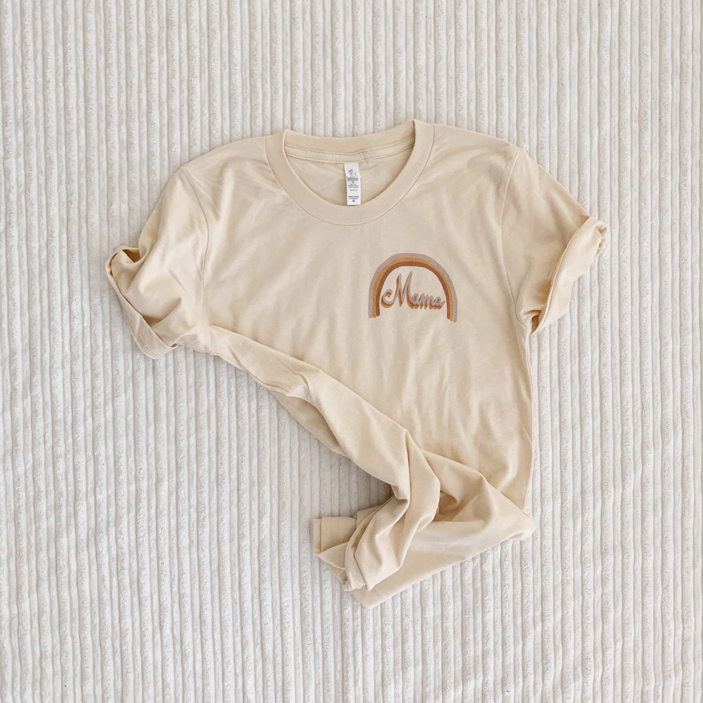 Rainbow Shirt Set, Retro Tan, Mommy and Me outfit, Matching Mom & Baby Shirt, Rainbow baby Gift, Matching Shirt Set, cotton