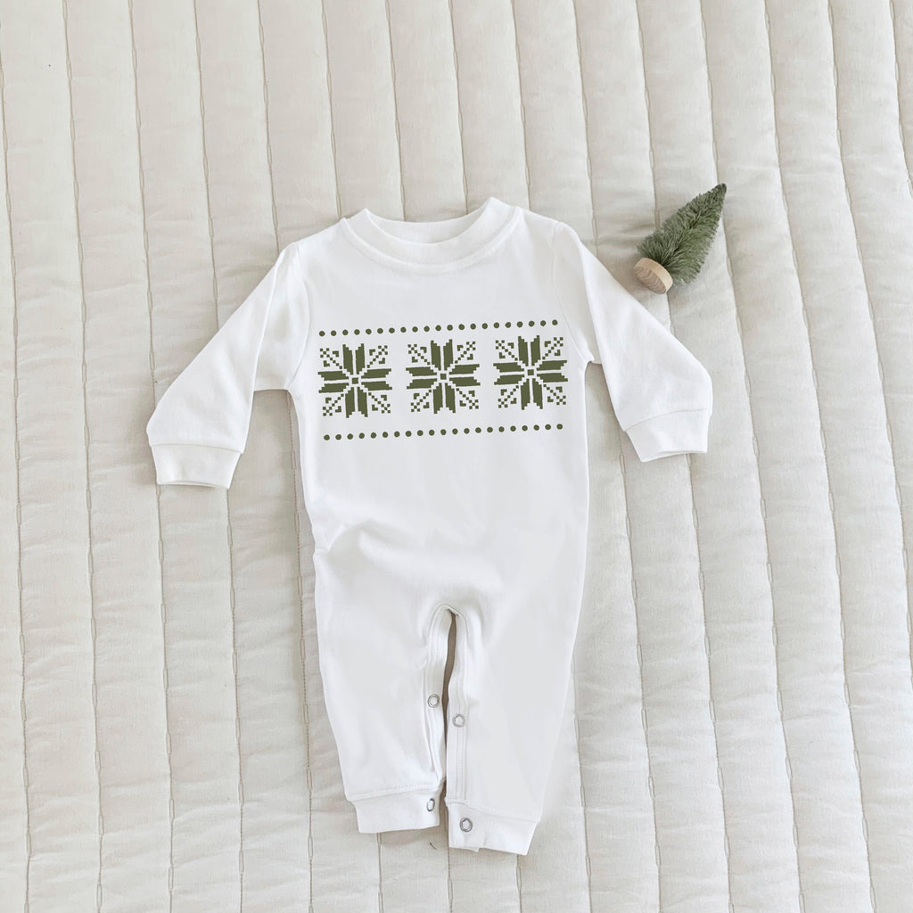 Christmas Baby Pajamas, Baby First Christmas Pj, Norwegian Sweater Design, Christmas Baby Outfit, Baby's First Christmas Pajamas