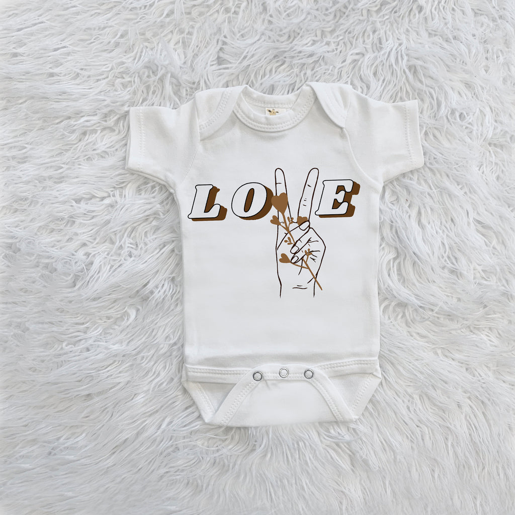 Love Peace Sign Baby Outfit, Love, Baby Valentines Day Outfit, Equality Baby Gift, Peace, MLK Day Shirt for Baby