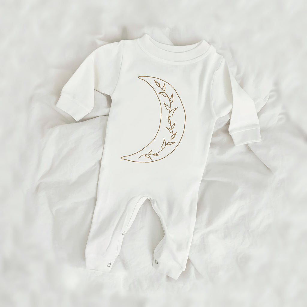 Baby Moon Pajamas, Baby Bodysuit, Baby Gift, Baby Sleep N Play, Baby Shower Gift, Gender Neutral Baby Gift, New Baby Gift, Moon Baby Outfit