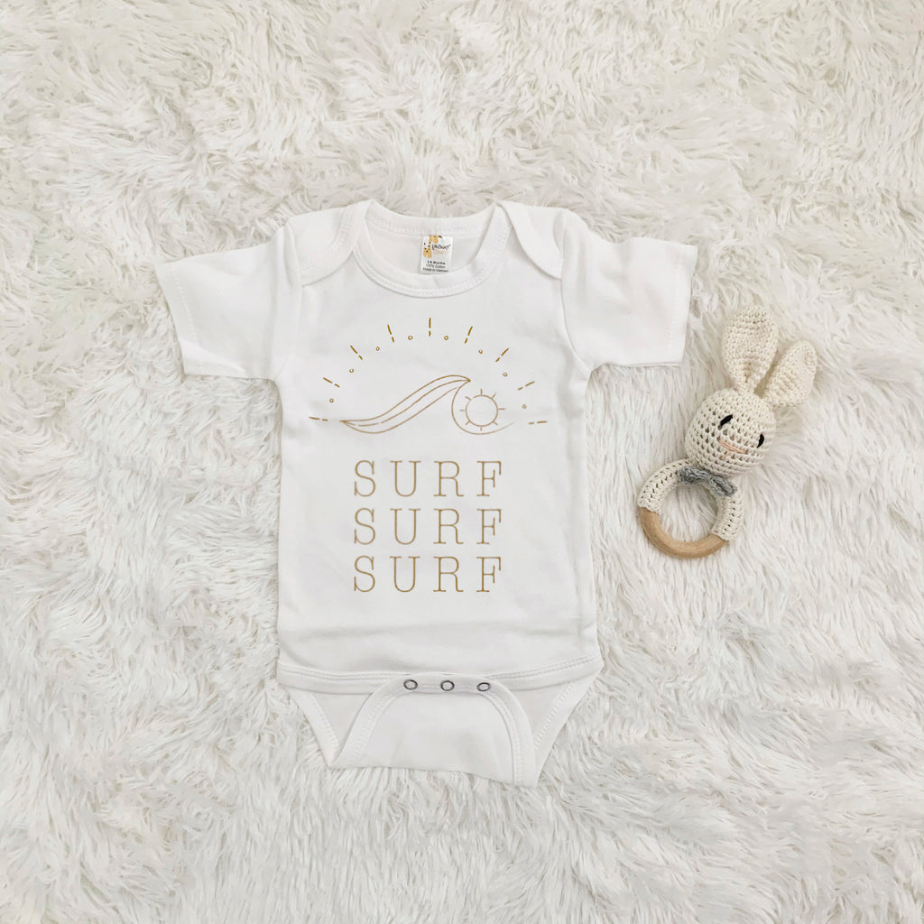 Surf, baby Surfing Shirt, Summer Shirt for baby, Summer baby top, Gender neutral, beach baby, Neutral baby gift, Baby Shower Gift, Hawaiian