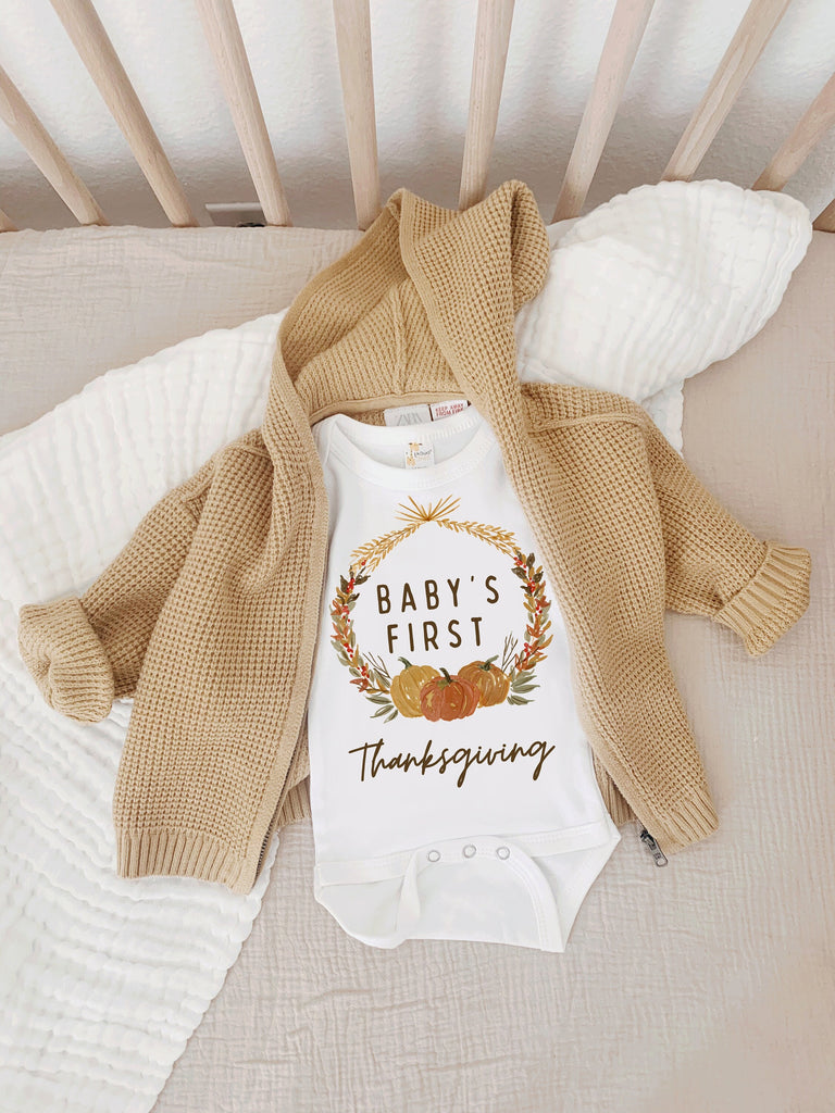 First Thanksgiving, Baby's First Thanksgiving Outfit, New Baby Outfit, Fall baby announcement, Thanksgiving baby outfit, Woodland, Hipster