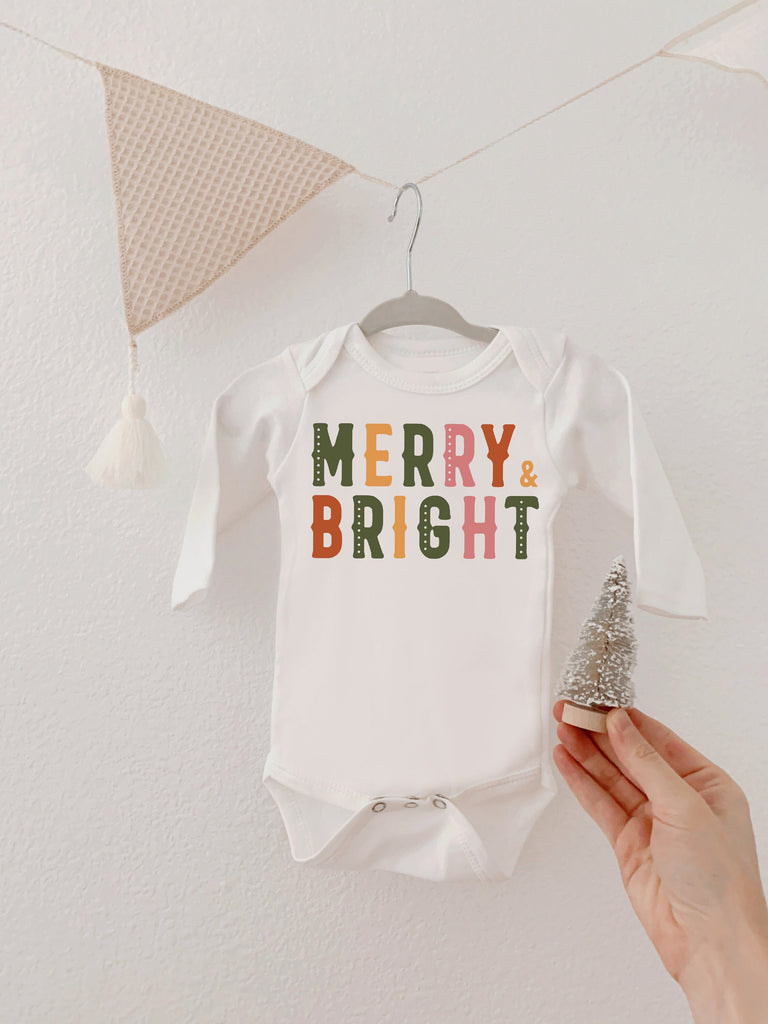 Christmas Baby Pajamas, Baby First Christmas Outfit, Merry and Bright, First Christmas Baby Outfit, Baby's First Christmas