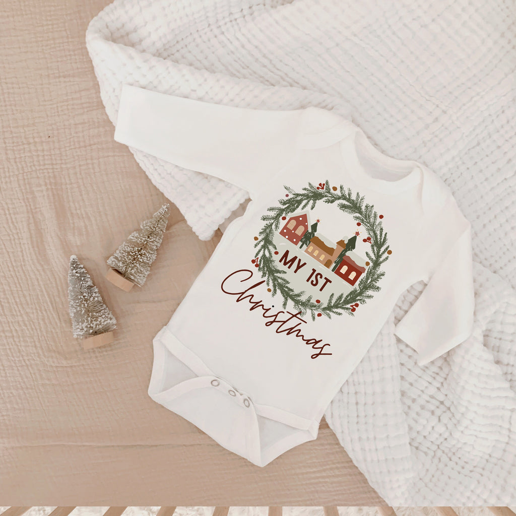 First Christmas Baby Pajamas, Baby First Christmas, Baby Christmas Shirt, First Christmas Baby Outfit, Baby Holiday Outift