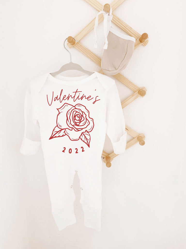 Valentines Day Baby Pajamas, Baby's first Valentines, Valentine Baby Outfit, First Valentines Day Outfit, Valentines Day Jammies, Mittens
