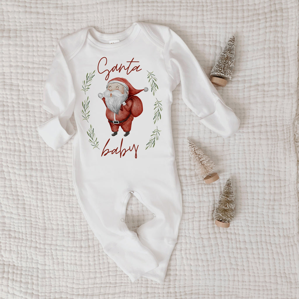 First Christmas Baby Pajamas, Baby First Christmas, Santa Baby, First Christmas Baby Outfit, Baby Holiday Outift