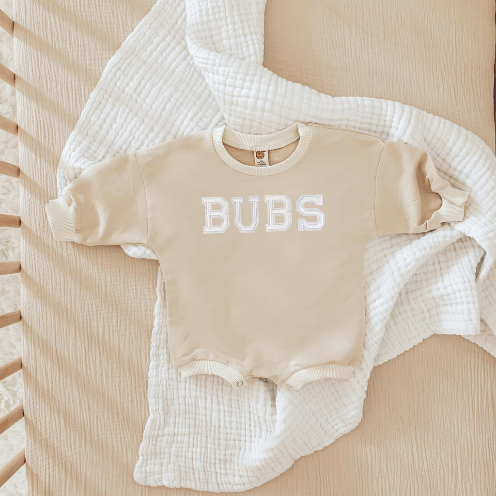 Neutral Baby Romper, Bubble Romper, Letter Baby Sweatshirt, Baby Sweatshirt, Neutral baby Sweatshirt Romper,