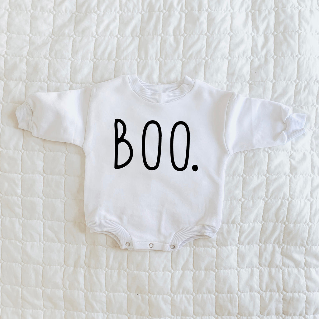 First Halloween Baby Outfit, Baby First Halloween, Boo, Bubble Romper, Baby Sweatshirt Romper, Boo sweatshirt, Bubble romper, Neutral