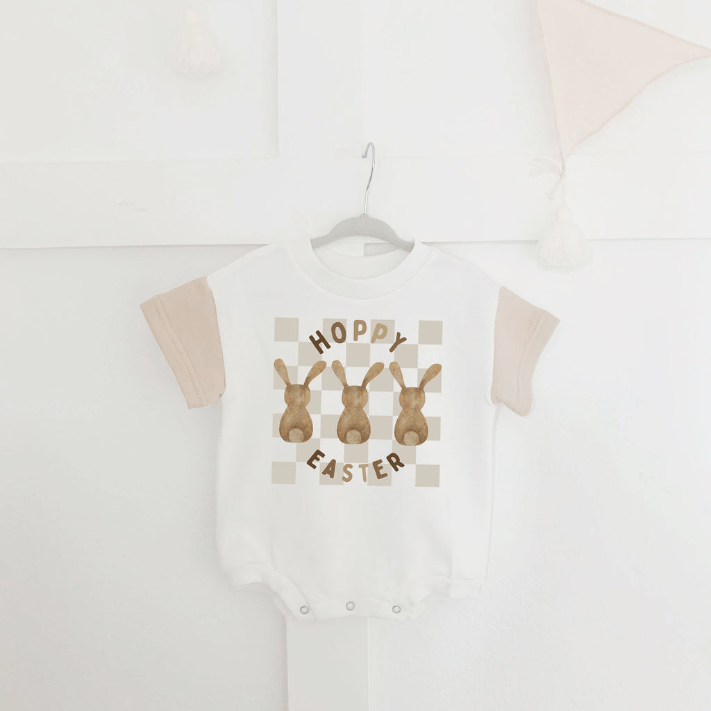 Easter Baby Outfit, First Easter Shirt, Baby's first Easter, Baby Romper, Hoppy Easter, Gender Neutral, Bubble Romper Easter